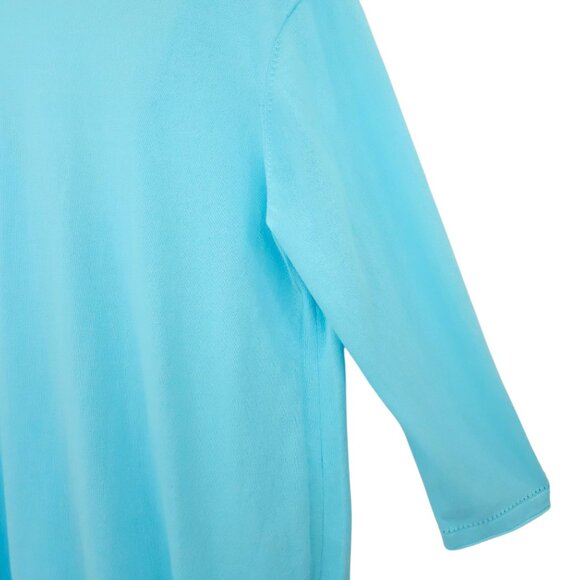 Chicos Cardigan Womens 2 US L Single Button Lightweight Stretch V Neck Aqua Blue - Picture 16 of 16